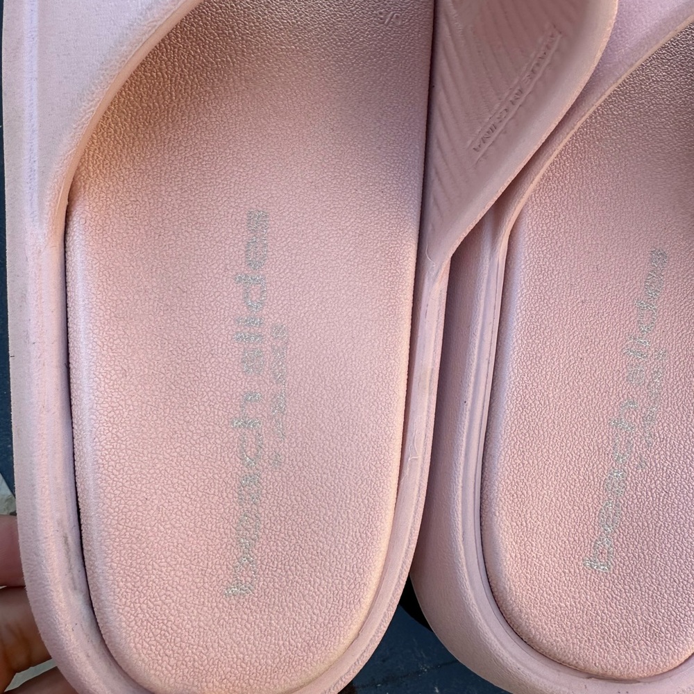 Beach Slides Squish Sandal Light Pink Eva Size 9 - image 3